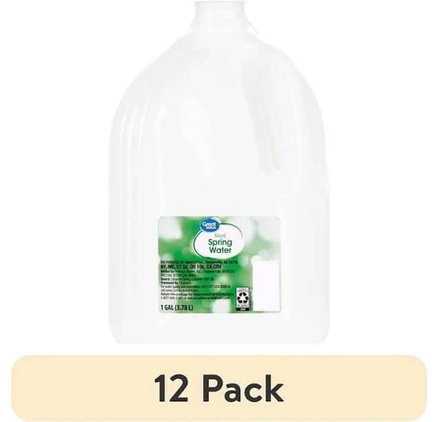 (12 pack) Great Value Spring Water, 1 Gallon