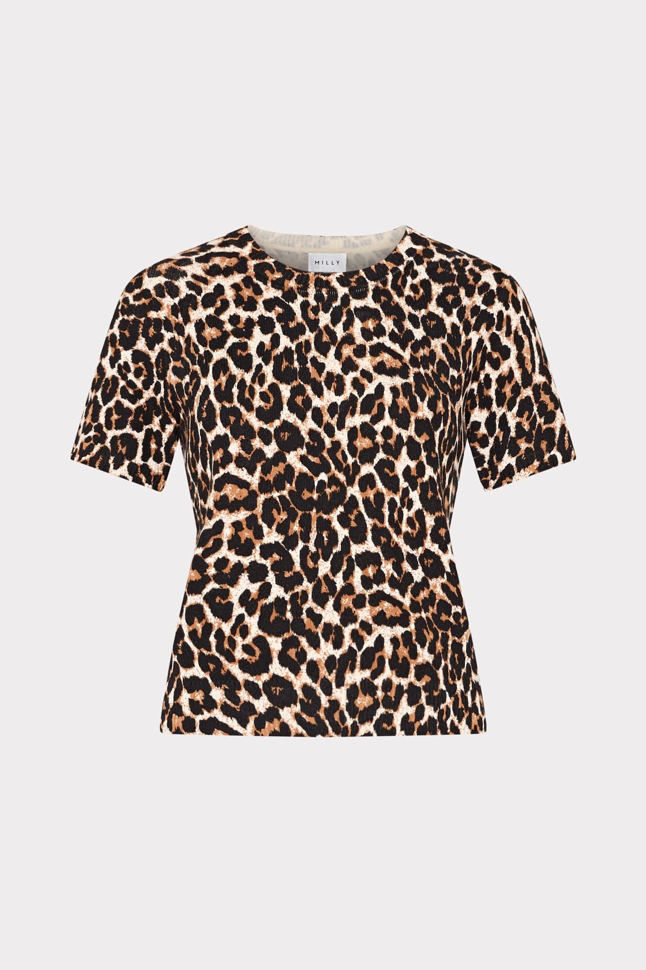 Milly Women's Leopard Print Short Sleeve Top