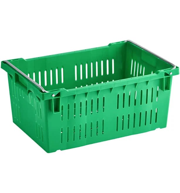 Orbis AF2416-10 Stack-N-Nest Green Agricultural Vented Crate