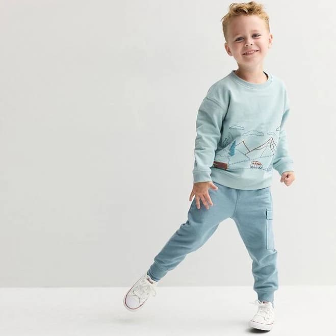 Carter's Boys' 2-Piece Fleece Mountain Pullover Sweatshirt and Joggers Set