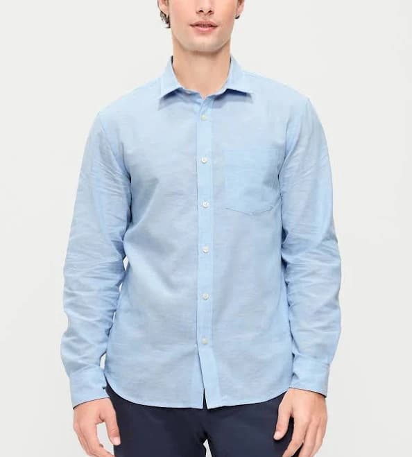 Old Navy Men's Classic Fit Linen-Blend Shirt