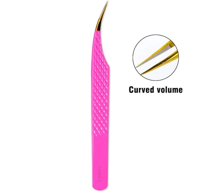TP-10 Pink Fiber Tweezers for Eyelash Extension