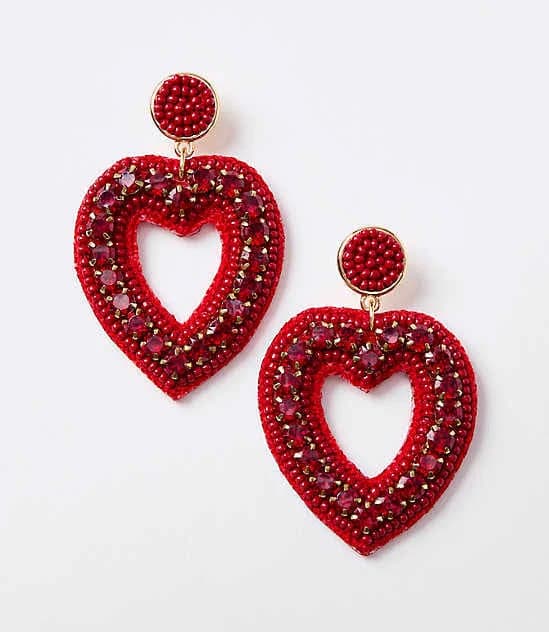 Loft Women's Heart Drop Earrings