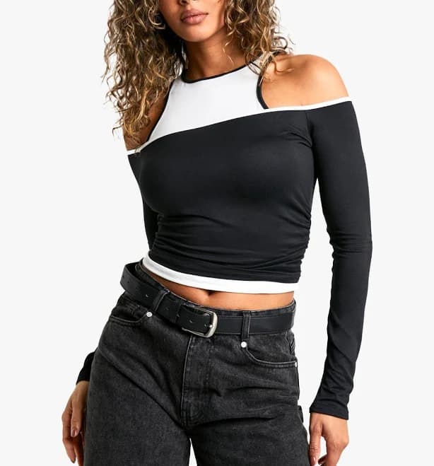 Boohoo Women's 2 Layer Long Sleeve Top