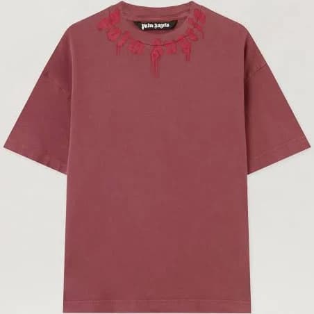 Palm Angels Neck Logo Regular T-shirt Man