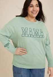Plus Size Mama Embroidered French Terry Sweatshirt | maurices