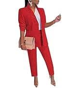 Amazon.com: Women Elegant Long Sleeve Blazer and Shorts Set Office Suits 2 Piece Business Work Outfits Rose : Clothing, Shoes & Jewelry