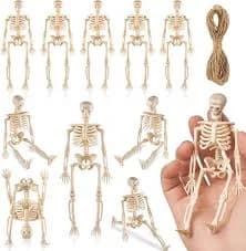 10 Pcs Halloween Mini Skeleton Figurine Bone White-10pcs