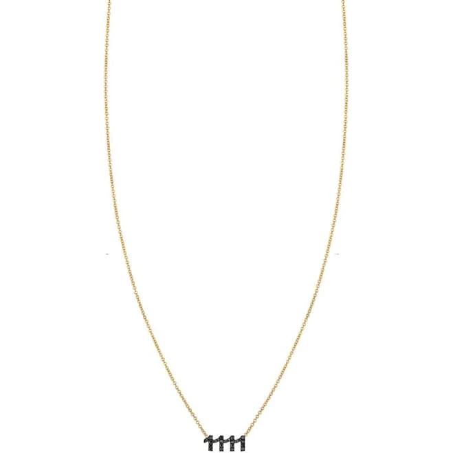 14K Gold Black Diamond Power Symbol Necklace