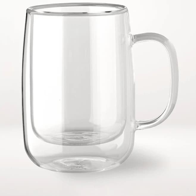 Williams Sonoma Double-Wall Glass Coffee Mugs Set of 4