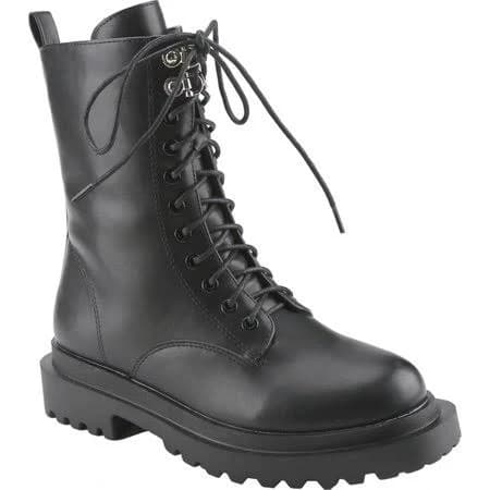 CLOVERLAY Women's Mid Calf Chunky Platform Lug Sole Ankle Boots