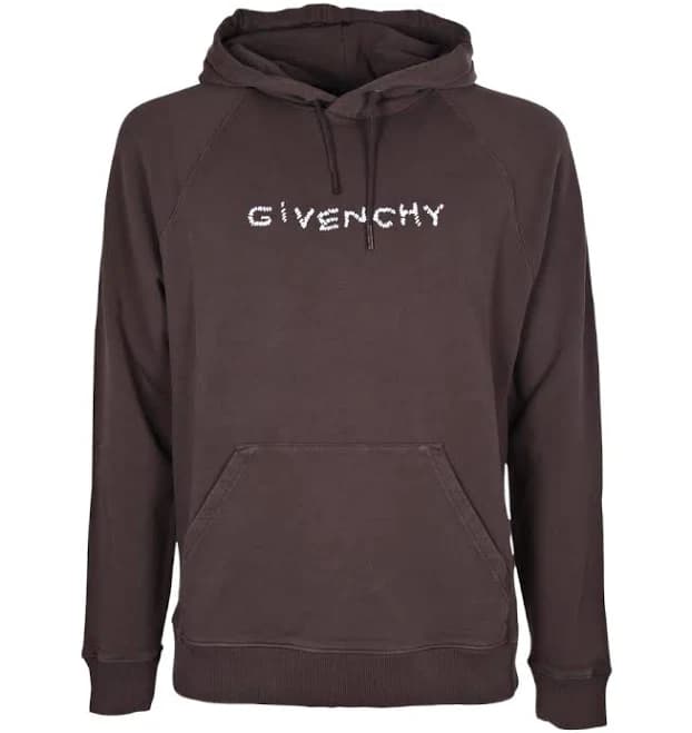 Givenchy Men's Distressed Logo-Embroidered Cotton Hoodie