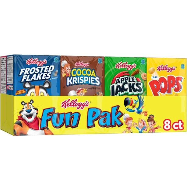 Kellogg's Breakfast Cereal Variety Fun Packs