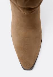 Leather slouchy stiletto heel high boots - Women's fashion | Stradivarius United States