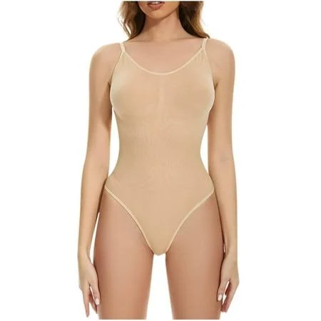 Women's Stretchy Slim Fit Spaghetti Strap Bodysuit