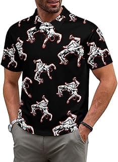 U.S. Wrestling Mens Polo Shirt Short Sleeve Top Tee Casual T-Shirt