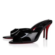 Miss Z Mule - 80 mm Mules - Patent calf leather - Black - Women - Christian Louboutin Romania