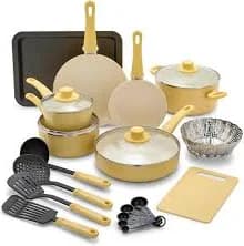 GreenLife 18-Piece Soft Grip Ceramic Nonstick Cookware Set