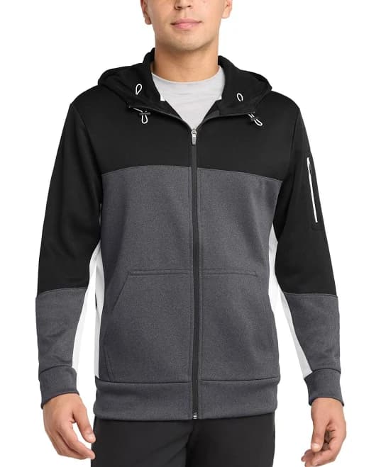Sport-Tek ST245 Tech Fleece Colorblock Full-Zip Hooded Jacket