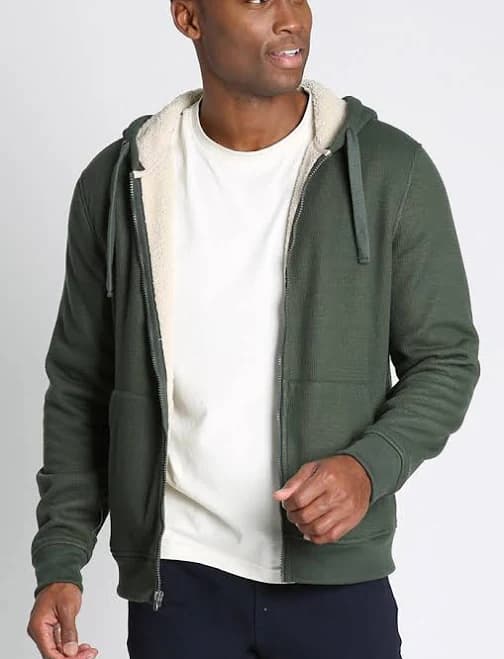 Jachs New York Sherpa Lined Waffle Hoodie