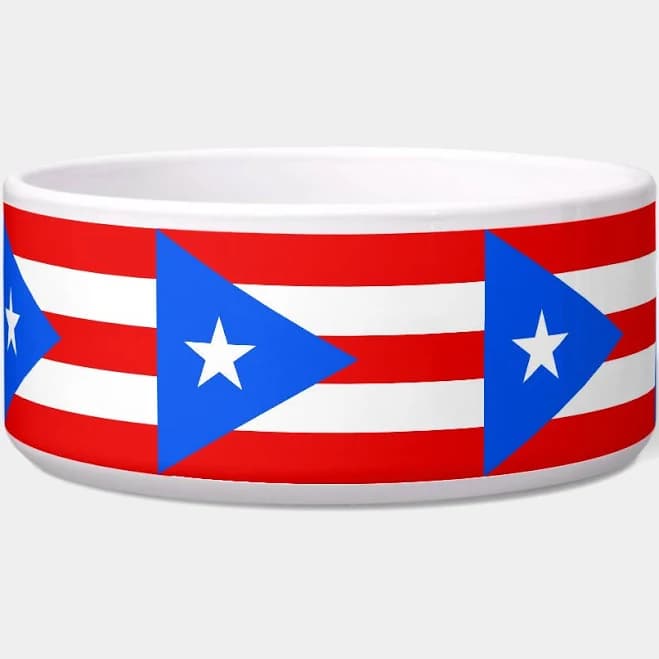 Puerto Rico State Flag Pet Bowl