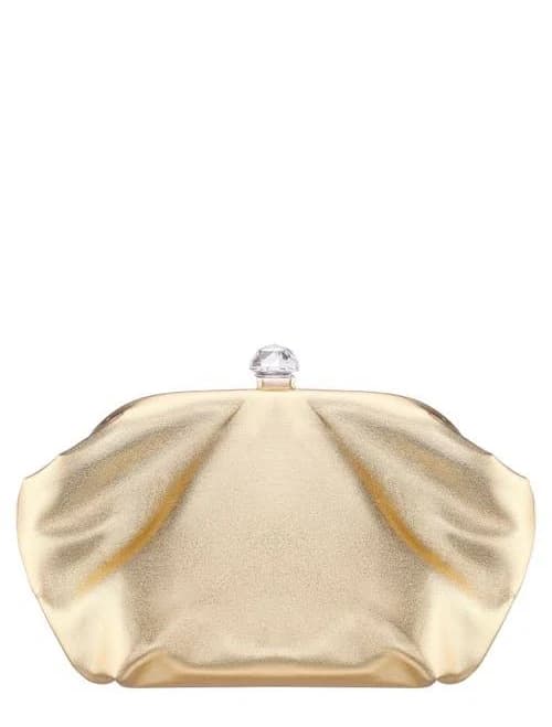 Nina Lyric Metallic Faux Leather Clutch