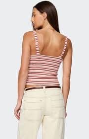 Edikted Adelia Striped Ruched Tank Top | Pacsun