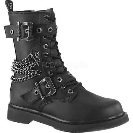 Pleaser Bolt-250 Mid-Calf Vegan Leather Combat Boots