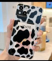 iphone 14 pro max Phone case card holder cow print drop proof new Black White | eBay