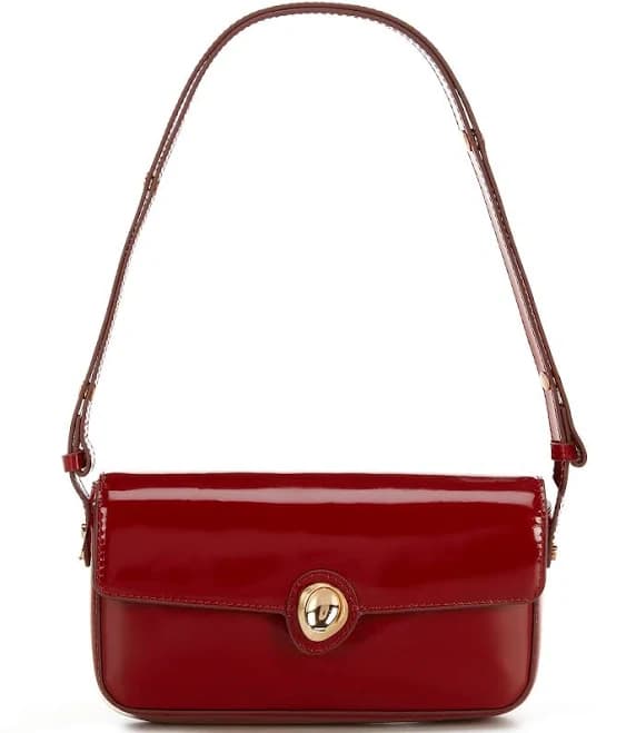 Antonio Melani Paolo Patent Leather Flap Shoulder Bag
