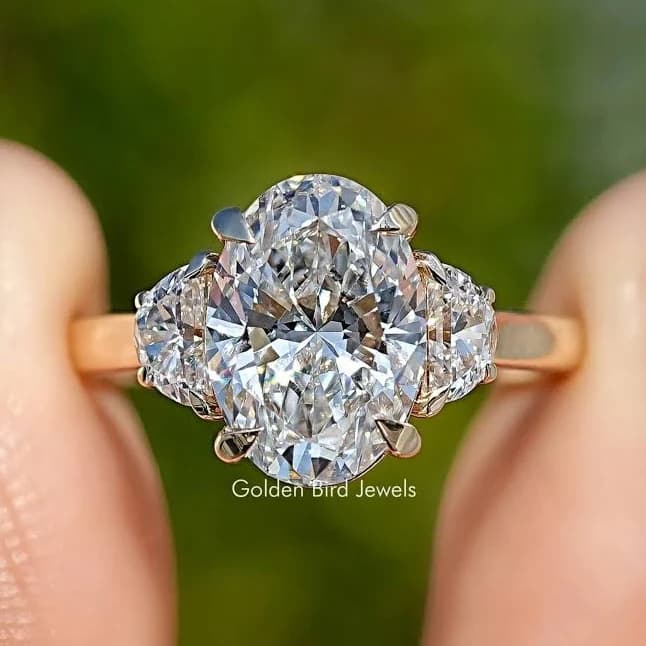 Oval Three Stone Engagement Ring