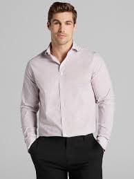Wilke-Rodriguez Slim Fit Check Dress Shirt, Burgundy | Dress Shirts | Men's Wearhouse