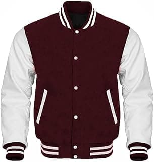 Varsity Letterman Baseball Bomber Jackets Genuine Leather Sleeves & Multi Wool Color Options