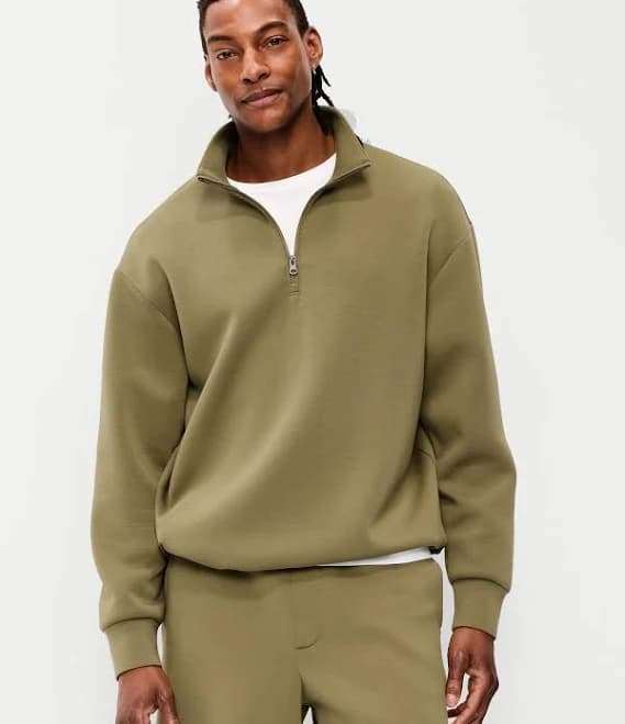 Old Navy Men's Oversized Quarter-Zip Bounce Fleece Pullover
