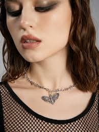 Our Grunge Punk Skull Detail Moth Charm Necklace is such a vibe - ROMWE