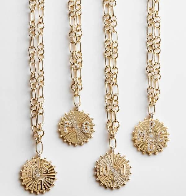 BaubleBar Initial Custom Medallion Necklace