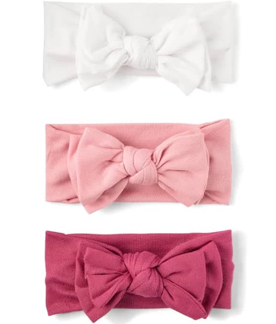 The Children's Place Baby and Toddler Girl Bow Headwrap 3-Pack