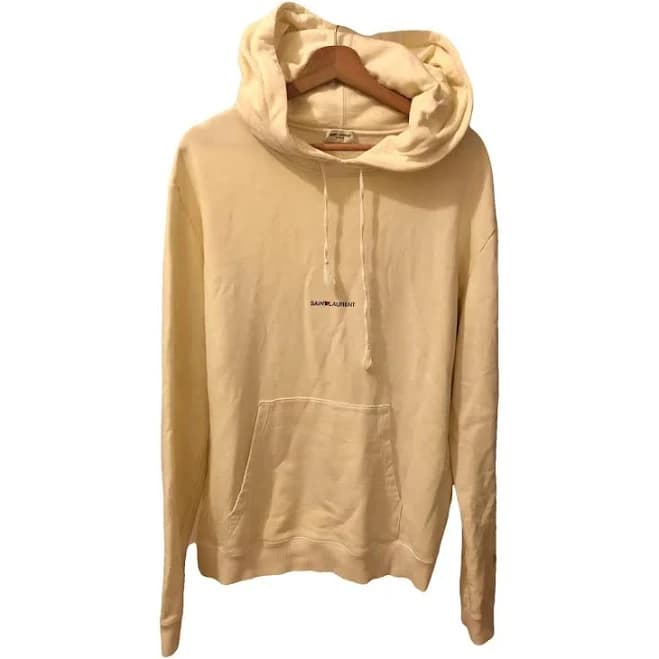 Saint Laurent Men's Logo Print Cotton Hoodie
