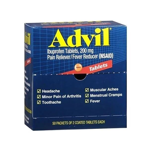 Advil Tablets 200mg Tab 50 Packs Of 2 Ea. Counter Display Box Exp.