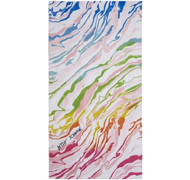 100% Cotton Marble Rainbow Beach Towel Betsey Johnson