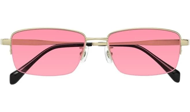 Classic Rectangle Semi-Rimless Tinted Sunglasses