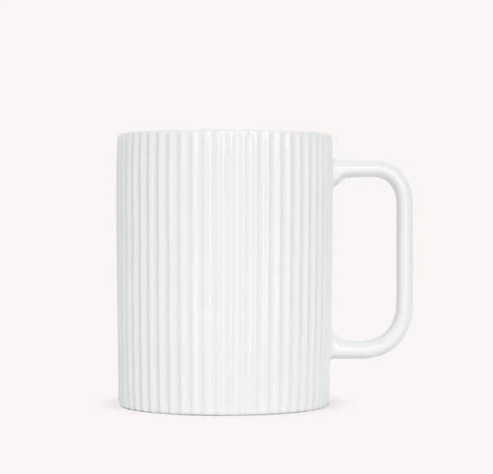 Ribbed Mug in Cream