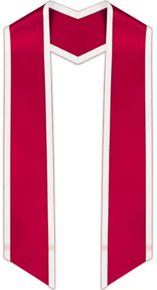 Slanted Graduation Stole with White Trim