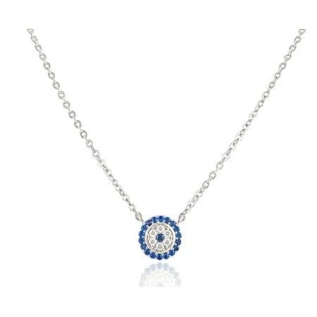 Sterling Silver Evil Eye Charm Necklace