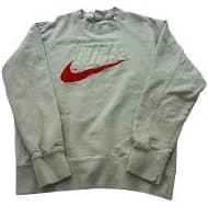 Nike Men's Crewneck Sweater in Off-White with Red Swoosh