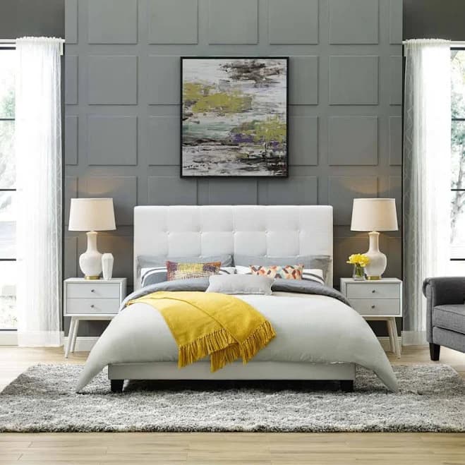 Melanie Tufted Button Upholstered Fabric Platform Bed Modway