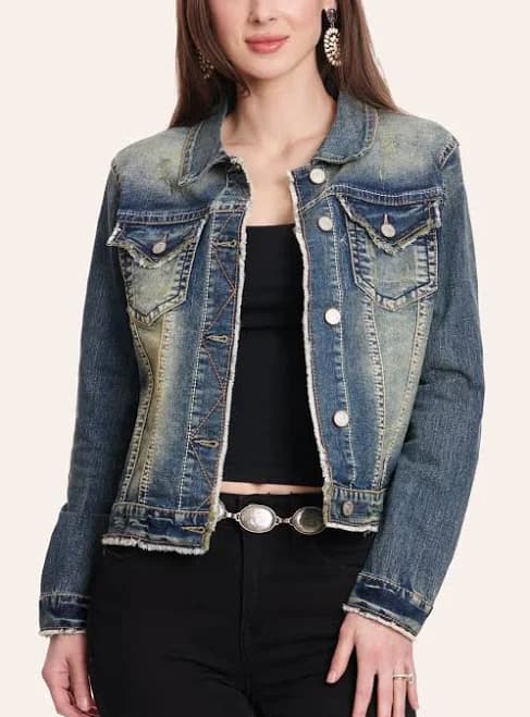 Rockin' C Women's Frayed Edge Denim Jacket