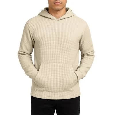 Blue Ice Men's Waffle Knit Thermal Pullover Hoodie