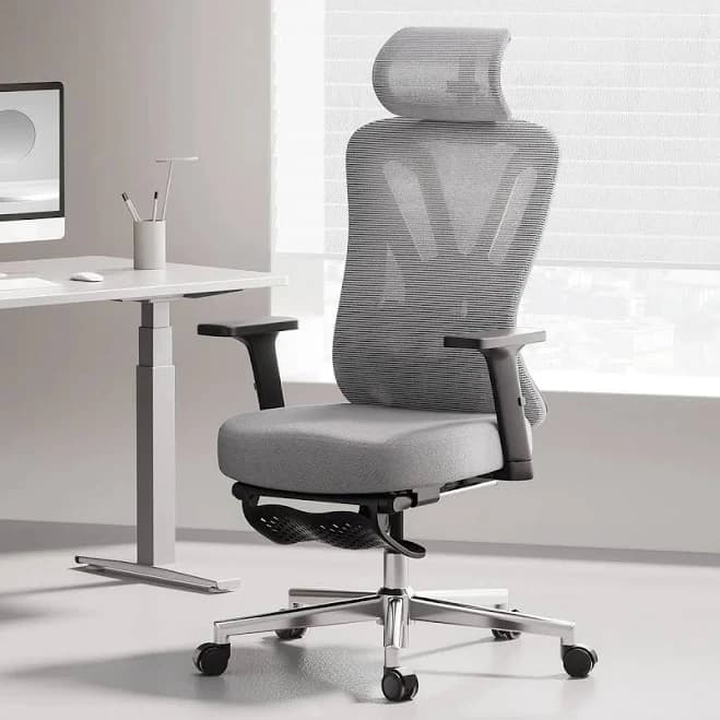 Ergonomic Office Chair with Armrests and Footrest