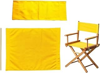 Director Chair Replacement Canvas Fabric Seat Cover Foldable Director’s Chair Cover Kit Black | 21.2" L x 16.1" W x 0.39" H (Yellow)